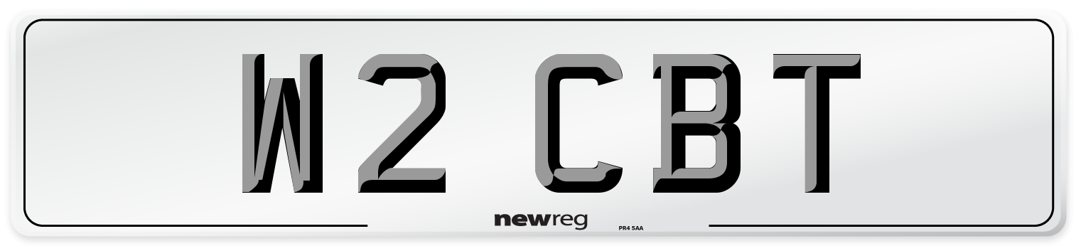 W2 CBT Number Plate from New Reg